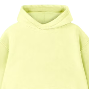 Sweat à capuche oversize délavé jaune vintage en coton épais, coupe ample, style streetwear pour hommes - Product Image 4