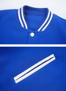 2025 Vintage Men's College Baseball Bomber <b>Jacket</b> Street Wear Canvas Varsity Style Faux <b>Leather</b> Sleeves Embroidered Letters - Product Image 6
