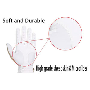 Empuñadura de Golf con Guantes de Golf para Hombre, Color Beige, Cuero Sintético Premium, Ajuste para Mano Derecha, Rendimiento Consistente en el Campo - Product Image 2