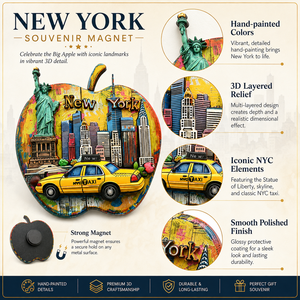 Magnete per Frigorifero Souvenir di NYC Personalizzato, 3D in Resina, Big Apple, Statua della Libertà, Taxi, Skyline, Decorazione all'Ingrosso - Product Image 5