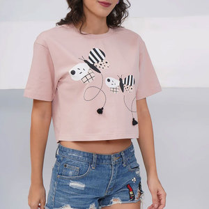 Breathable High Quality Best Service Soft Comfortable Fit Stylish New Design Best Supplier Street Wear Printed Women Crop Top - Product Image 1