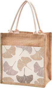 Sac à fermeture éclair en toile de jute naturelle avec logo personnalisé pour les achats promotionnels - Product Image 6
