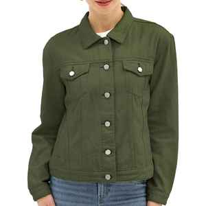 Chaqueta vaquera de mujer con botones frontales, al por mayor, personalizada, de algodón transpirable, para la temporada de invierno, fácil de llevar. - Product Image 1