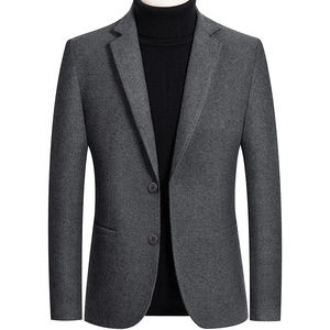 Blazer Homme Slim Fit à Bouton Unique, Veste de Costume Décontractée Chic, Col Rabattu, Manteau Extérieur - Product Image 1
