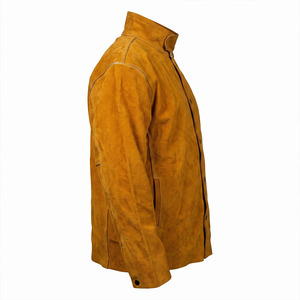 Premium Quality Heavy Duty Cowhide Split Leather Welded Fire Resistant Welders <b>Jacket</b> 500C-1000C Heat Resistance Personal - Product Image 3