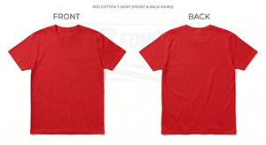 T-shirt en coton rouge uni à col rond et manches courtes pour homme, coupe classique, décontracté, en jersey tricoté, teinture unie, design vierge - Product Image 3