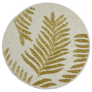 Napperons Vintage Perles Solides Écologiques Design Coloré Diamètre 400mm pour Décoration Maison Vaisselle Table à Manger Fête - Product Image 3