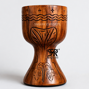 Cáliz y Copa Sagrada de Madera Natural Tallada a Mano para Comunión Cristiana, Ecológico, Duradero, para Altar Religioso - Product Image 3