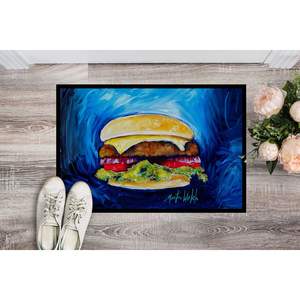 Felpudo de Pila Baja Lavable Antideslizante para Interior y Exterior, Felpudo de 18H X 27W, 'I Want Mine Dressed Hamburguesa', para Puerta de Entrada - Product Image 2