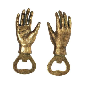 Antique Gold Finish <b>Hand</b> Shaped Bottle Opener Unique <b>Cast</b> Metal <b>Hand</b> Design Beer Opener - Product Image 1