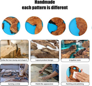 Sous-verre de luxe durable en bois et résine, taille et couleur personnalisables pour la maison, les hôtels et les restaurants - Product Image 3