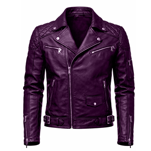 Custom Leather <b>Jacket</b> <b>Men's</b> Vintage <b>Biker</b> Zip Front Durable Fashion Casual Outdoor Winter Coat - Product Image 5
