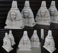 Buste de Reine Égyptienne, Sculpture Décorative de Table en Résine Polyester, Style Artistique Vintage, 9,5x14 Pouces, Centre de Table de Luxe pour Mariage