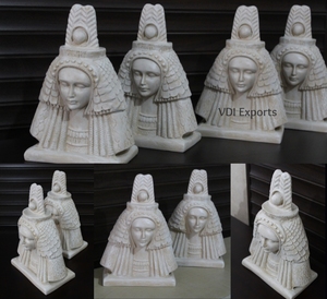 Busto de Reina Egipcia, Escultura Decorativa de Resina de Poliéster, Estilo Artístico Vintage, 9.5x14 Pulgadas, Centro de Mesa de Lujo para Bodas - Product Image 4