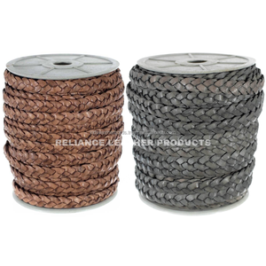 Cordón de cuero de bolo trenzado plano de 3 capas indio de la mejor calidad marrón oscuro, vintage, impermeable, hallazgos y componentes de joyería, dijes - Product Image 6