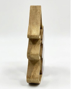 Décoration de table de Noël en bois, motif à carreaux écossais, sculpture décorative en bois de manguier naturel pour cheminée de Noël - Product Image 3