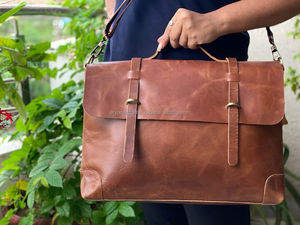 Real Handmade Crunch Leather Office Use <b>Messenger</b> <b>Bag</b> <b>Laptop</b> Leather <b>Bags</b> - Product Image 3
