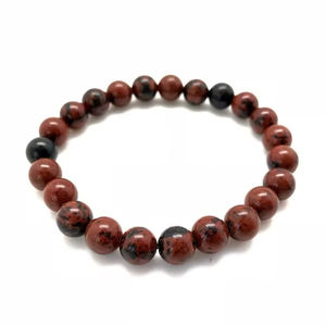 Hot Sale Premium Grade Feng Shui Mahogany <b>Obsidian</b> Crystal Beaded <b>Bracelet</b> Handmade Women's Men's Natural Healing Stone Elastic - Product Image 1