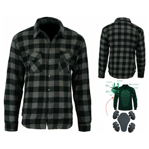 เสื้อเชิ้ตผ้าแฟลนเนลสำหรับขี่มอเตอร์ไซค์ผู้ชาย แห้งเร็ว กันลม OEM เสื้อป้องกันสำหรับขี่มอเตอร์ไซค์ อุปกรณ์สำหรับนักขี่มอเตอร์ไซค์ ขนาดสั่งทำพิเศษ บุผ้าเคฟลาร์ - Product Image 4