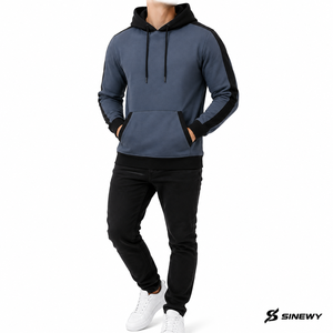 Sweat-shirt à capuche pour homme SINEWY, coupe classique, manches classiques, couleur unie, polaire, vêtements décontractés d'hiver, séchage rapide, avec poche - Product Image 1