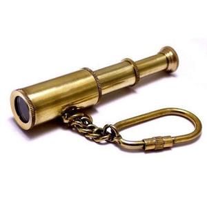 Vintage Brass Telescope <b>Key</b> <b>Chain</b> Mini Nautical Spyglass Keyring Antique Maritime Collectible Gift Accessory - Product Image 2