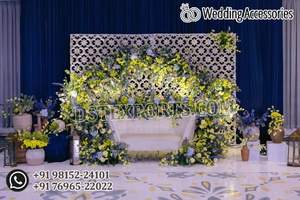 Escenario de Boda al Estilo Vintage del Sur de la India, Decoración para Bodas Tamilas con Marco de Fondo, Escenario de Boda Indio de Estilo Antiguo - Product Image 4