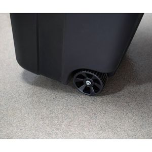 32-Gallonen-Mülltonne mit Rädern, Robuster Kunststoff-Abfalleimer mit Befestigtem Deckel, 2er-Pack, Schwarz - Product Image 3
