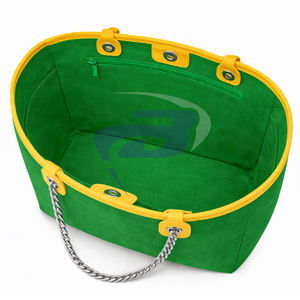 Bolsa de Lona Resistente Chi Eta Phi Sorority, Color Verde y Amarillo, con Correa de Cadena, Gran Capacidad, Alta Calidad, Bolsa de Moda CEPhi - Product Image 3