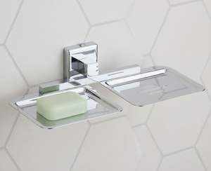 Jabonera cuadrada de pared, soporte de jabón de lujo para baño, jabonera metálica para baño, soporte de jabón sin base. - Product Image 3