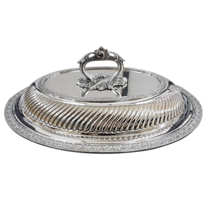 Beurrier élégant en acier inoxydable avec couvercle, plat à beurre raffiné, vaisselle, plat de service pour fromage, écologique, compatible lave-vaisselle - Product Image 5