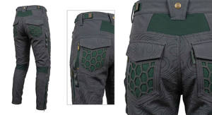Pantalones de moto Cordura para hombre con estampado topográfico - Ventilación de malla transpirable para todas las estaciones y pantalones con protección 3D para las rodillas - Product Image 4