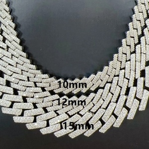 Custom 925 Sterling Silver Miami Cuban Link Necklace with <b>Rope</b> <b>Chain</b> VVS Moissanite Rapper's Fine <b>Chains</b> Necklaces Gift for Men - Product Image 2