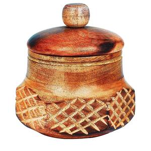 Bol en bois naturel fait main pour servir des salades fraîches, des fruits, des collations, des noix et des desserts, avec un charme rustique, écologique, style américain - Product Image 1