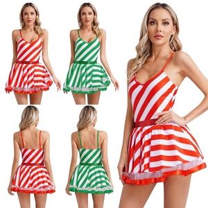 S-4XL Womens Cộng Với Kích Thước Giáng Sinh Kẹo Mía Nhảy Múa Trang Phục Underskirt Sọc Tutu Ăn Mặc Cho Giáng Sinh Theo Chủ Đề Đảng Năm Mới - Product Image 1