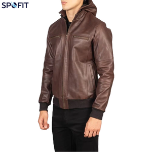 OEM Wholesale Custom Logo <b>Zip</b> Oversized Genuine Sheep Skin Stand Winter Men Designer Motorcycle Jacket Windproof Waterproof Dyed - Product Image 1