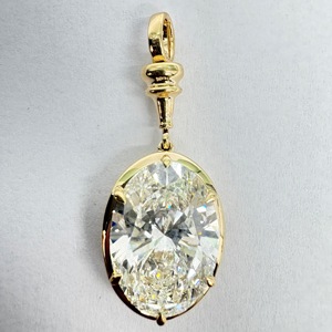 Colgante de Diamante Cultivado en Laboratorio con Certificación IGI, Corte Ovalado de 10 Quilates, Oro Sólido de 9K, Estilo Antiguo con Filigrana, Colgante Solitario de Alto Brillo - Product Image 6