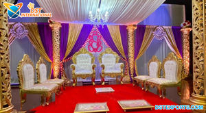 Ensemble de chaises modernes Vedi en or blanc pour les mariages indiens Chaises de cérémonie décoratives élégantes pour mariés - Product Image 4