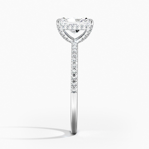 Anillo BOJ 095 con Corte Radiante, Plata 925, Engaste de Puntas con Halo, Anillo Solitario con Diamante de 2ct, Color D, VVS1, Moissanita, Certificado GRA - Product Image 3