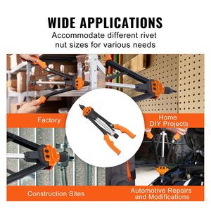 Kit di Utensili per Rivnut da 16 Pollici, 13 Mandrini Metrici SAE, 186 Dadi Rivetto, Retrazione Semi-Automatica M3 M4 M5 per Fissaggio Metrico e SAE - Product Image 6