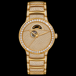 Montre ouverte entièrement sertie de pierres, style luxe, avec bracelet étincelant pour homme - Product Image 1