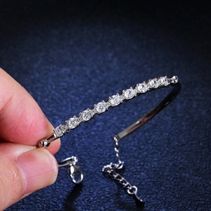 Moissanite Diamond 925 Silver <b>Bracelet</b> Fashion <b>Bracelet</b> for Women Bridal Wedding Anniversary Gift Available For Sale - Product Image 3