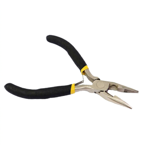 Pince à extensions de cheveux, coupe-précision en métal, poignées noires et jaunes - Product Image 3