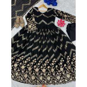 Impresionante y hermosa ropa de fiesta Anarkali vestido y pantalón con elegantes vestidos de noche Dupatta - Product Image 1