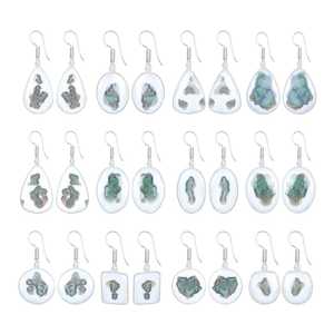 Boucles d'oreilles pendantes élégantes en pierres précieuses, bijoux faits à la main en agate mousse solaire naturelle, laiton plaqué argent, cadeau pour femme, idéal pour les fêtes - Product Image 6