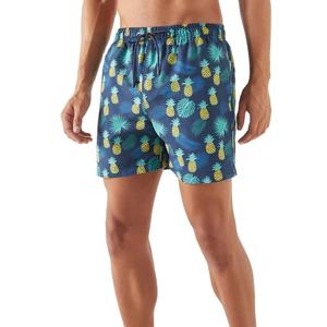 Shorts de bain imprimés pour hommes 100 % polyester séchage rapide anti-UV respirant écologique taille élastique doublure en maille vêtements de plage - Product Image 1