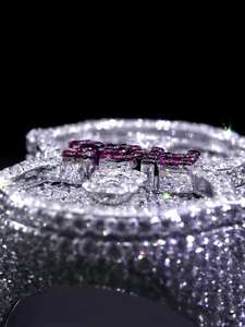 Custom Number Iced Out <b>925</b> Sterling <b>Silver</b> Cocktail <b>Ring</b> Round Cut VVS Moissanite Diamond Pave Setting Hip Hop Men's Wear <b>Ring</b> - Product Image 6