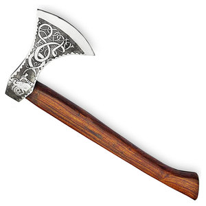 Luxury Handmade Damascus Steel <b>Axe</b> Featuring Sharp Blade and Wooden <b>Handle</b> for Camping, Collectors and Outdoor Enthusiasts - Product Image 1