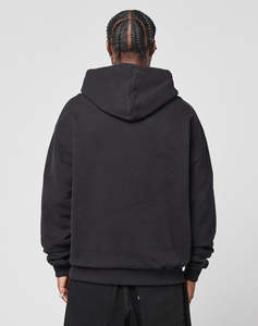 Custom 500GSM Heavyweight 100% Cotton French Terry Pullover Hoodie Men Embossed Screen Plain Dyed Solid Pattern Winter - Product Image 3