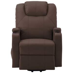 Grand fauteuil de massage autoportant en similicuir marron PVC et fer, conçu pour un confort et une relaxation optimale - Product Image 3