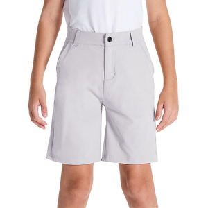 Shorts d'uniforme scolaire extensibles pour enfants, shorts décontractés en sergé hybride à devant plat, shorts de golf pour jeunes garçons - Product Image 6